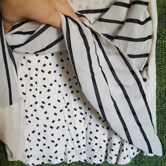 Ann Taylor LOFT Cream Confetti Striped Blouse - Picture 4 of 7